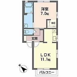 アニマート2 1LDKの間取図画像