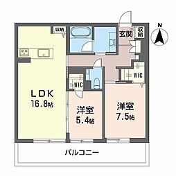 ルジェンド 2LDKの間取図画像