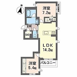 Ａｓｇａｒｄ金山 3階2LDKの間取り