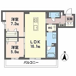 春和景明 1階2LDKの間取り