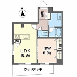 ＭＯＮＲＥＶＥ−Ｋ 1階1LDKの間取り