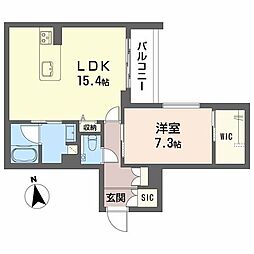 Ｍｉｒｏｉｒ　東別院 4階1LDKの間取り