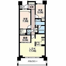 プライムメゾン富士見台 3階2LDKの間取り