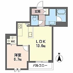 エクラジェント 1LDKの間取図画像