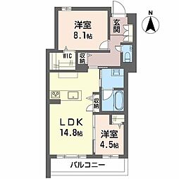 シャーメゾン国府宮駅前 2LDKの間取図画像