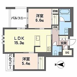 オンブール広路 2LDKの間取図画像