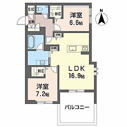 プレミアス御幸 2LDKの間取図画像