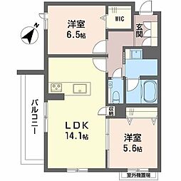 アーデルドルフ一社 2LDKの間取図画像