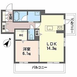 アーデルドルフ一社 1LDKの間取図画像
