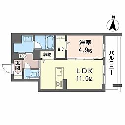 プレシャスレジデンス丸の内 1LDKの間取図画像