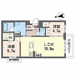 城山 ODAZEN 2LDKの間取図画像