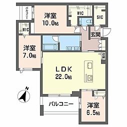 ローヤル錦 3LDKの間取図画像