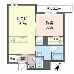 春日井市割塚町マンション 1LDKの間取図画像