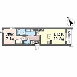 KAWANA TERRACE(カワナ テラス) 1LDKの間取図画像