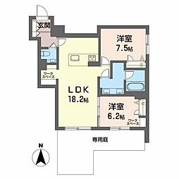 JMHIGASHIYAMA 2LDKの間取図画像