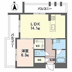 Sha Maison THE ASHIBE 1LDKの間取図画像