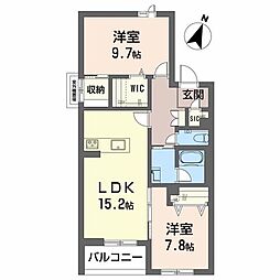 アルフラット 2LDKの間取図画像