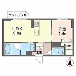 ラゴアゾ 1LDKの間取図画像