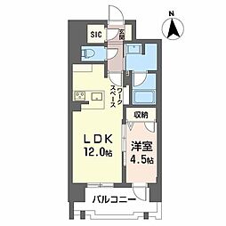 OXION太閤通 1LDKの間取図画像