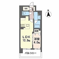 OXION太閤通 1LDKの間取図画像
