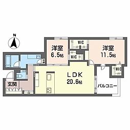 MOAOM 2LDKの間取図画像