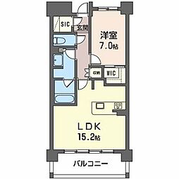 グランマスト白壁 1LDKの間取図画像