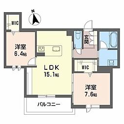 シャーメゾンステージ吹上 2LDKの間取図画像