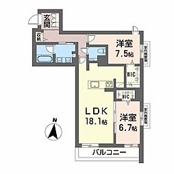 シャーメゾン瑞穂通 2LDKの間取図画像