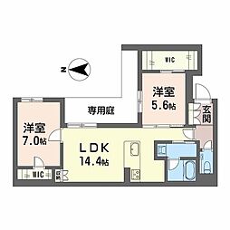 シャンテ御器所 2LDKの間取図画像
