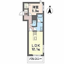 ラックス 1LDKの間取図画像