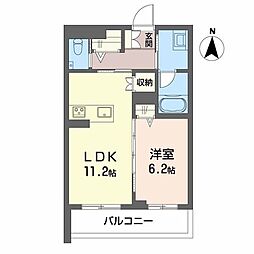 ラックス 1LDKの間取図画像