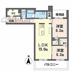 ノワールヴィスタ 2LDKの間取図画像