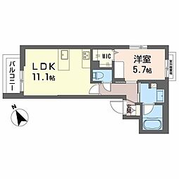 GM.E 1LDKの間取図画像