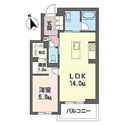グレインコート 1LDKの間取図画像
