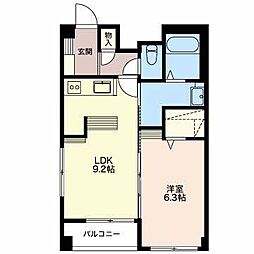 L'albadiprimo 1LDKの間取図画像