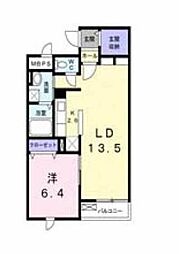 ヒルズ桜坂 1LDKの間取図画像