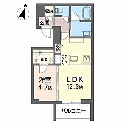 シャーメゾン東幸町 1LDKの間取図画像