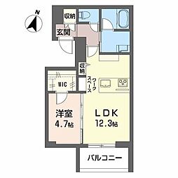 シャーメゾン東幸町 1LDKの間取図画像