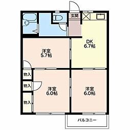 サニータウン七舗C 3DKの間取図画像