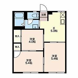 ファミール新道 2階3Kの間取り