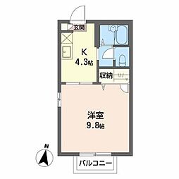 サンハイツ 1Kの間取図画像