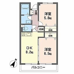 サンロード伊豆 2DKの間取図画像