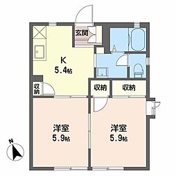 パルB 2Kの間取図画像