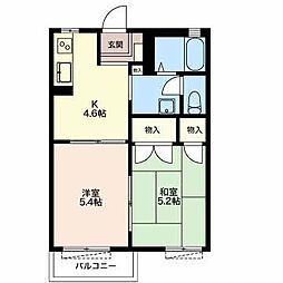 はなみずきB 2Kの間取図画像
