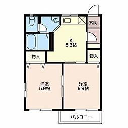 フレグランスハッピーTENA 2Kの間取図画像