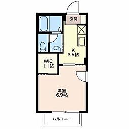 サニーコート井川城 0101 1階1Kの間取り