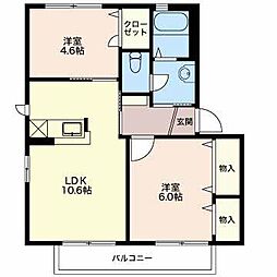 パストラルキノシタ 2LDKの間取図画像