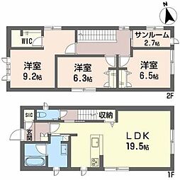 秋吉戸建シャーメゾンＡ 2階3LDKの間取り