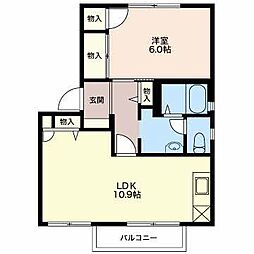 シャーメゾン清流 1LDKの間取図画像
