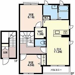 シャーメゾン赤田 2LDKの間取図画像